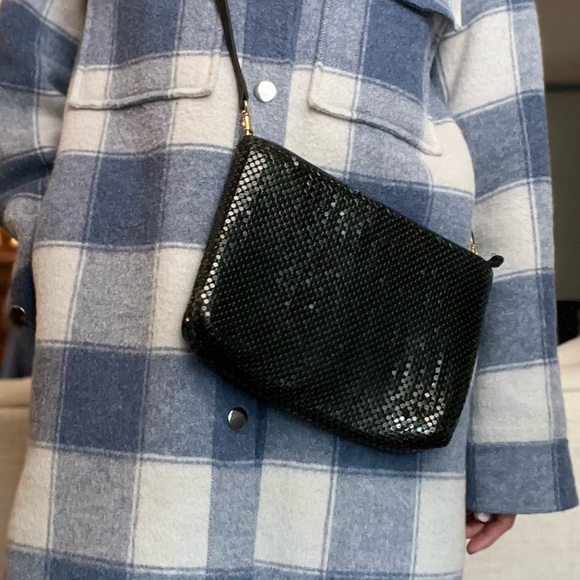 Vintage Whiting & Davis Mesh Cross Body Bag. Black with Removable Strap. - Picture 2 of 12